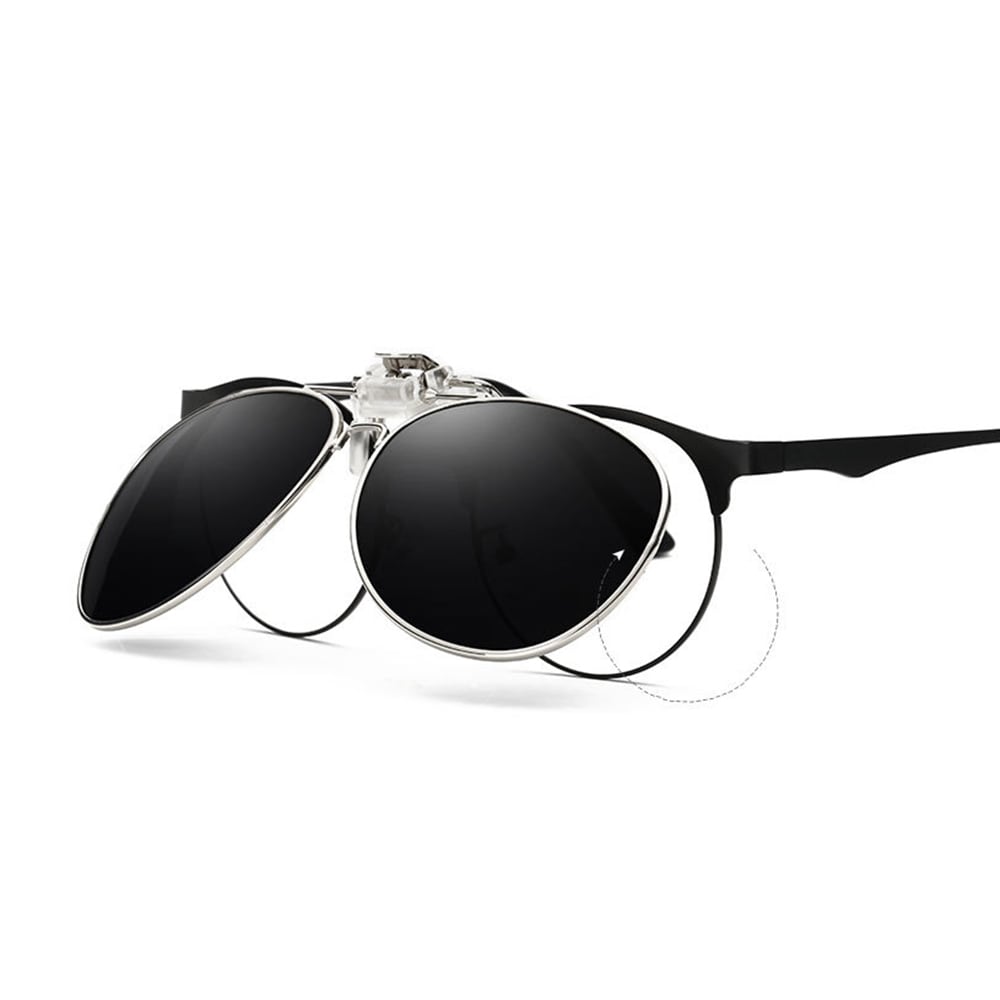 Clip-on Aviator-aurinkolasit UV400-suojalla ja Musta linssin värillä