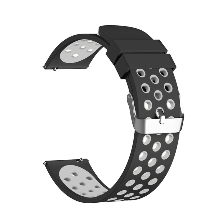 Silikonirannake Fitbit Versa Simple Fashion Silicone Watch Strap Musta/Harmaa