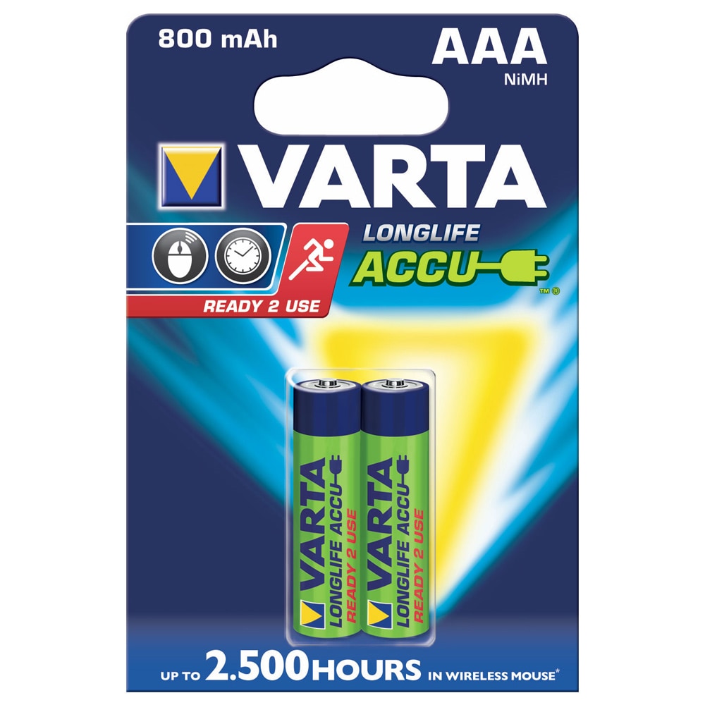 VARTA Ladattavat akkuparistot AAA Micro 2er 800mAh (purkautumisenesto)