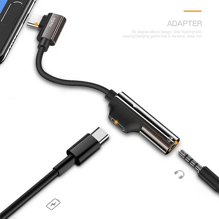 TOTUDESIGN EAUC-12 Audio & Lataussovitin 3,5mm, USB C - USB C