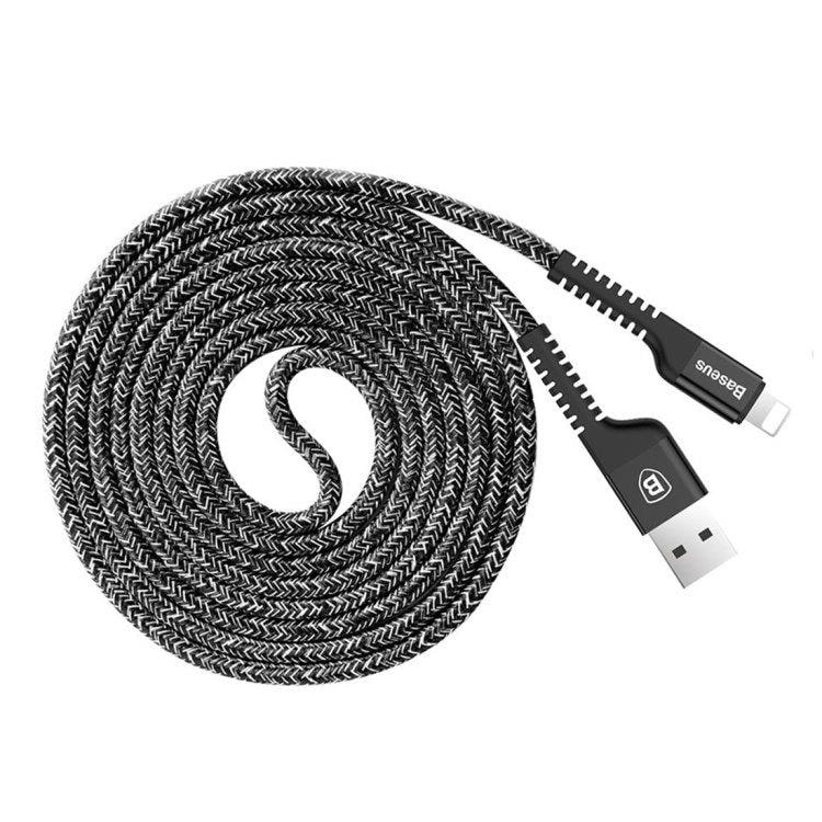 Baseus Punottu USB-kaapeli USB A - lightning 1,5m Musta