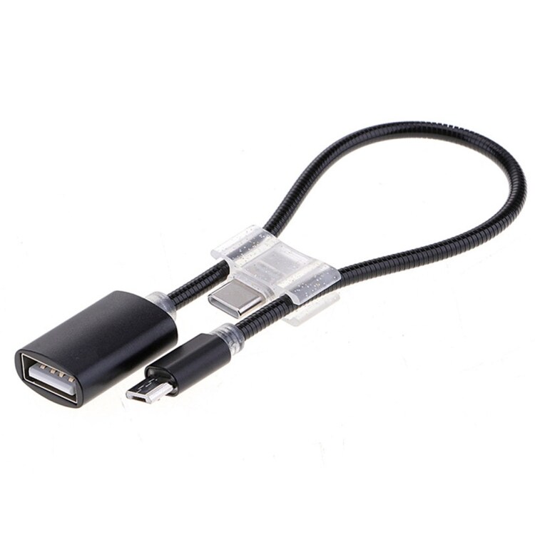 USB - MicroUSB-sovitin Alumiinia 20cm
