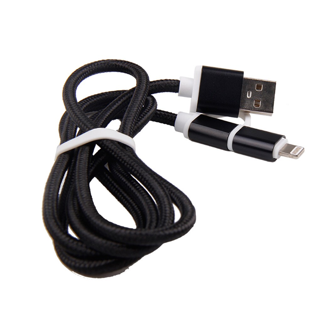 2in1 USB-kaapeli MicroUSB/lightning Musta 1m