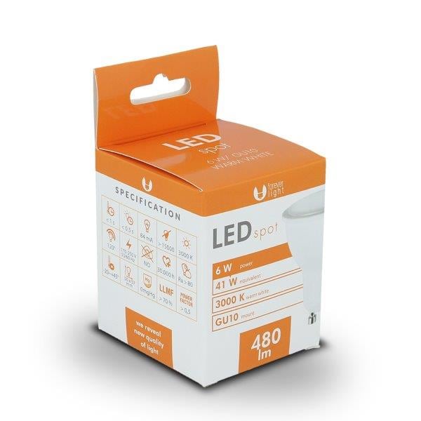 LED Lamppu GU10 6W 230V