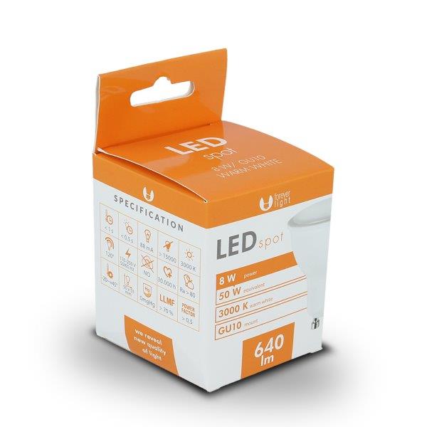 LED Lamppu GU10 8W 230V