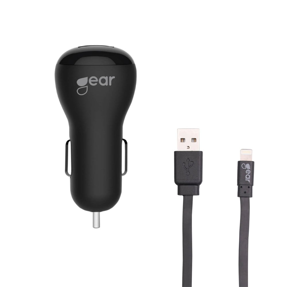 GEAR USB-Autolaturi 1A MFI Apple Valkoinen