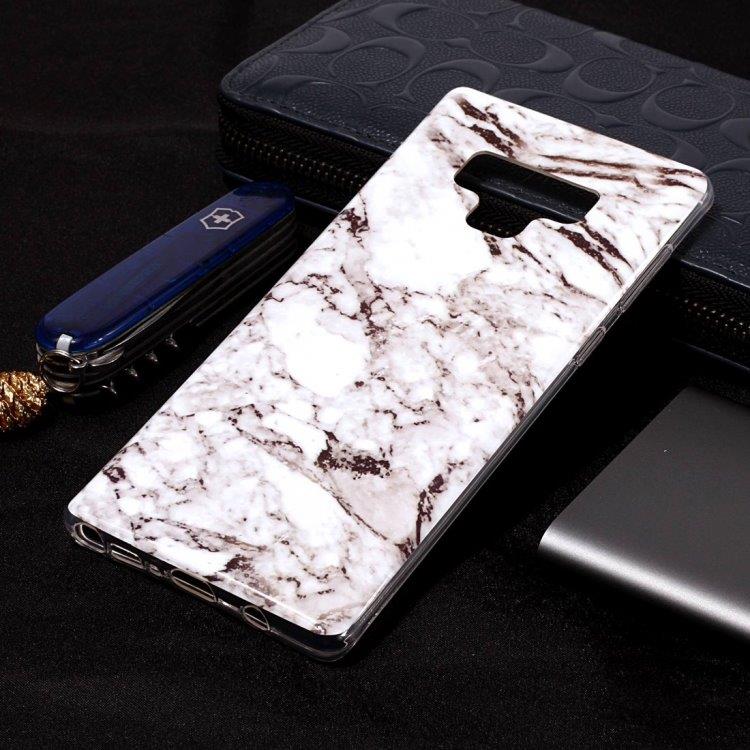 Takakuori Marmori Samsung  Galaxy Note9 Valkoinen