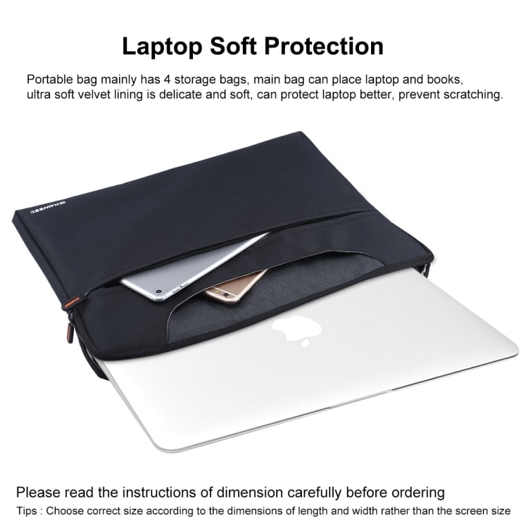 HAWEEL 15.6" Sleeve Kotelo Laptop Musta