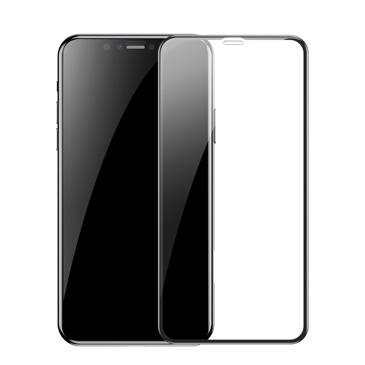 Baseus 0.3mm Temperoitu Näytönsuoja iPhone XR Musta Kehys