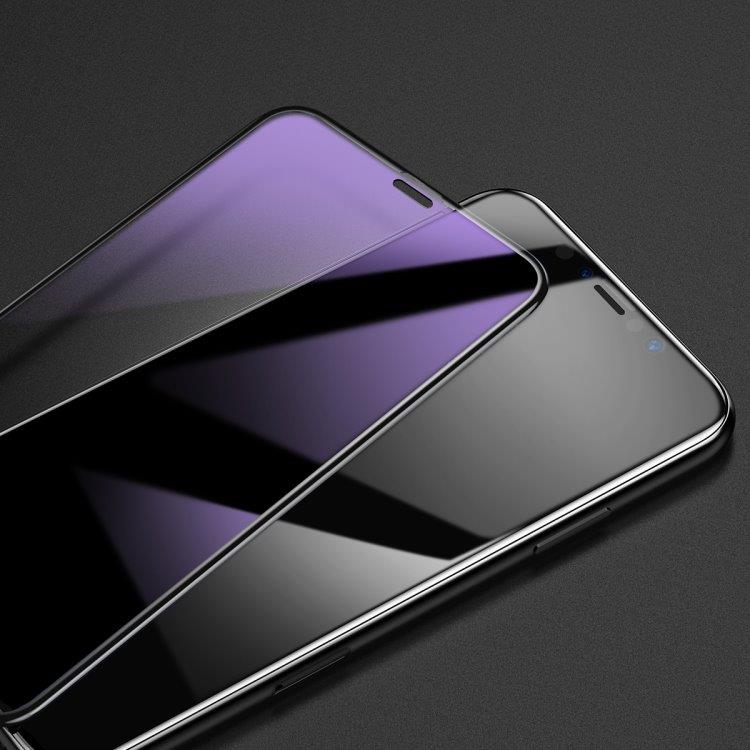 Baseus 0.3mm Temperoitu Näytönsuoja Anti Blue-ray iPhone XS Max  Musta Kehys