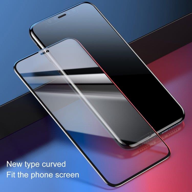 Baseus 0.2mm Pyöristetty Anti Blue-Ray Temperoitu Näytönsuoja iPhone XR Musta Kehys