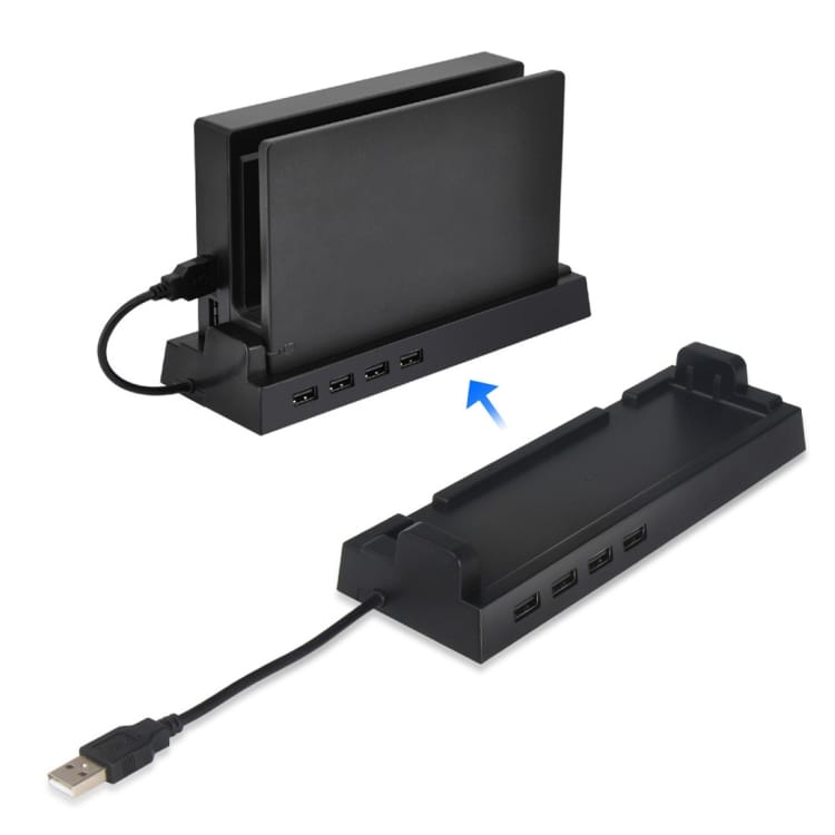 DOBE TNS-1849 USB-keskitin - 4xUSB Nintendo Switch Musta