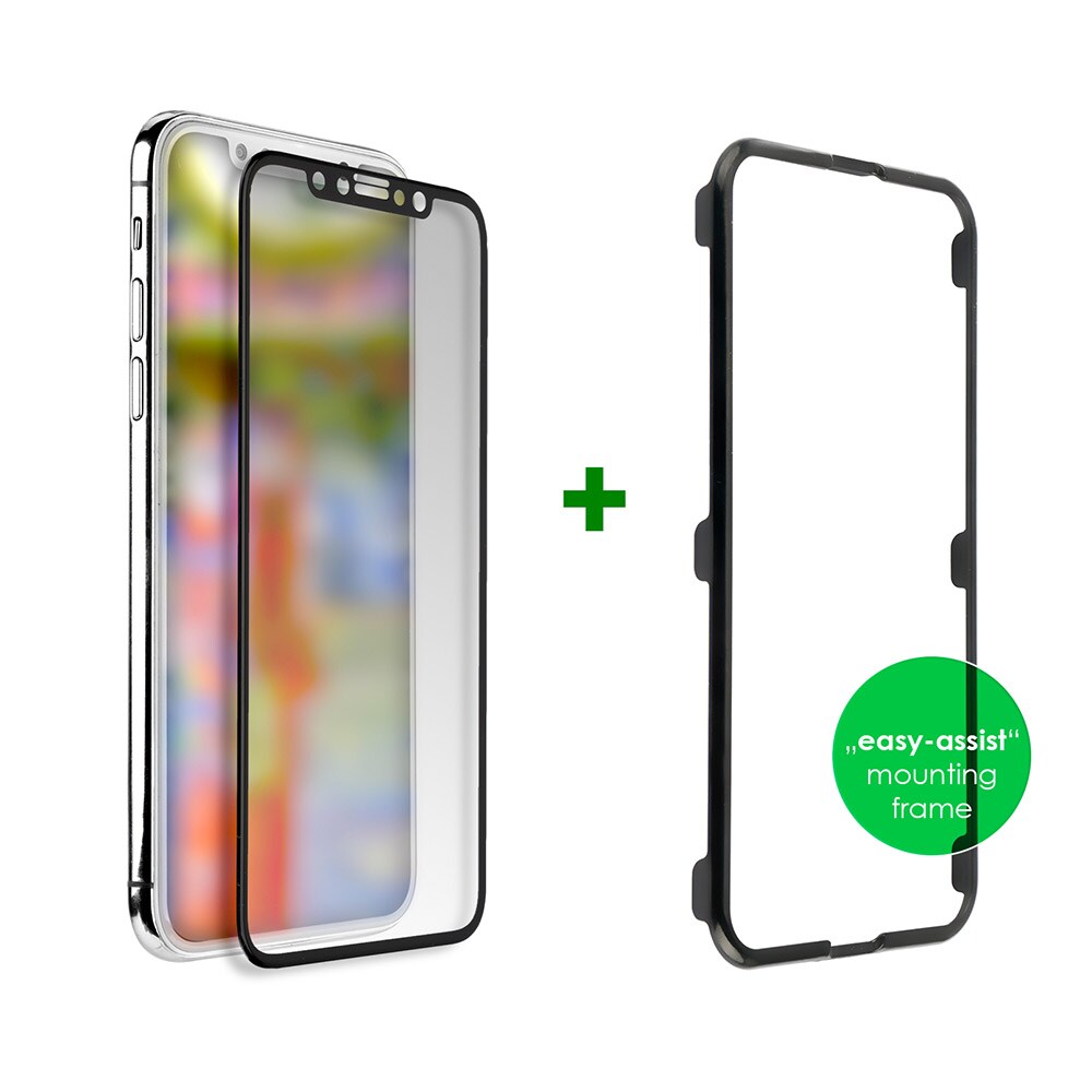 4smarts Second Glass Curved Colour Frame Easy-Assist Apple iPhone Xs Max Musta