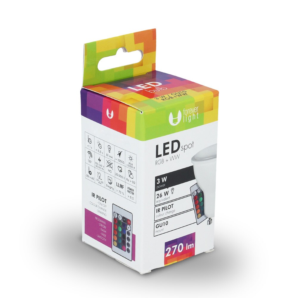 LED-Lamppu GU10  RGB+W