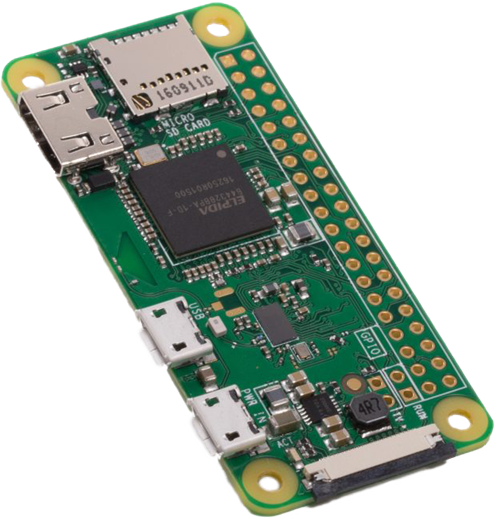 Raspberry Pi Zero W erillisellä GPIO-pinniliitännällä - WiFi+BT ja microSD