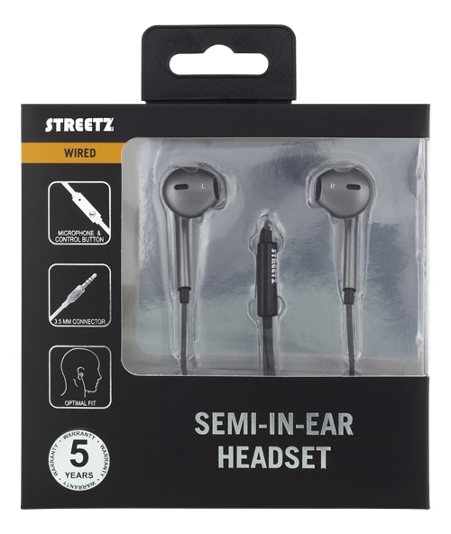 STREETZ semi-in-ear headset - 3,5 mm liitin