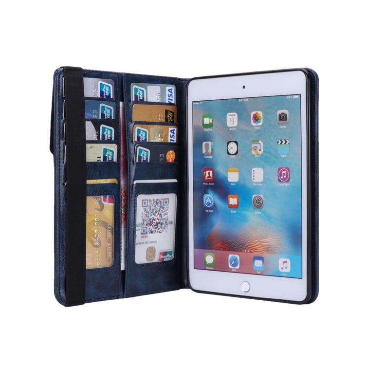 Kotelo telineellä & Korttipaikoilla iPad mini 4/3/2/1 Tummansininen