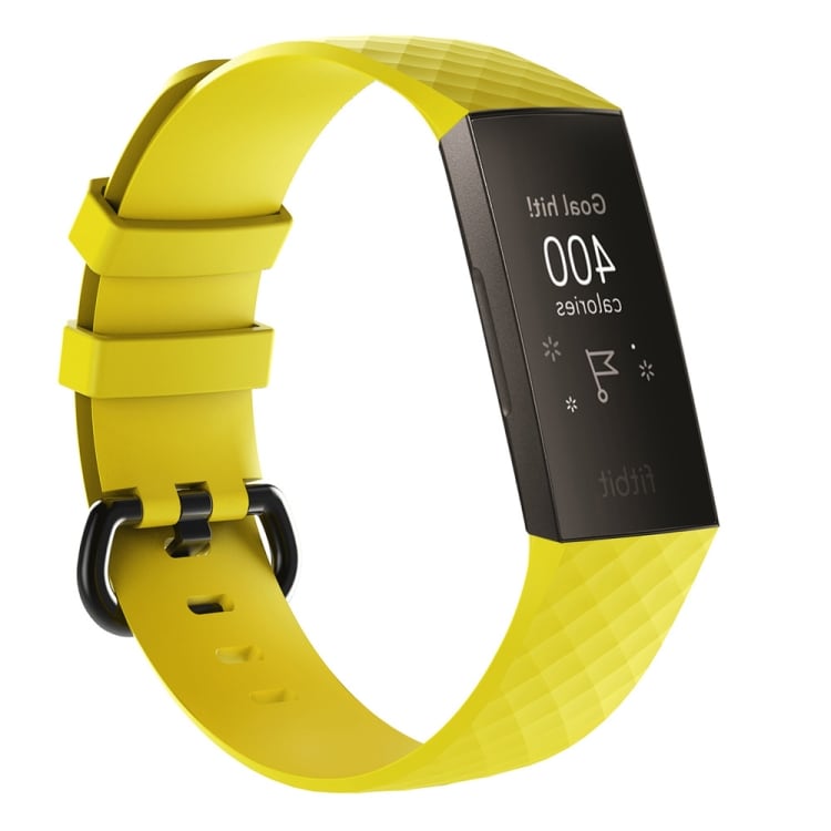 Pehmeä ranneke Fitbit Charge 3 keltaisen värisenä