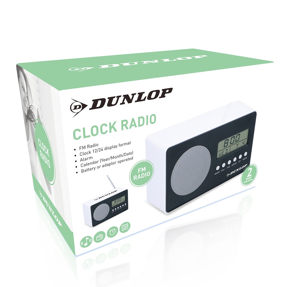 Dunlop Kelloradio Musta/Valkoinen