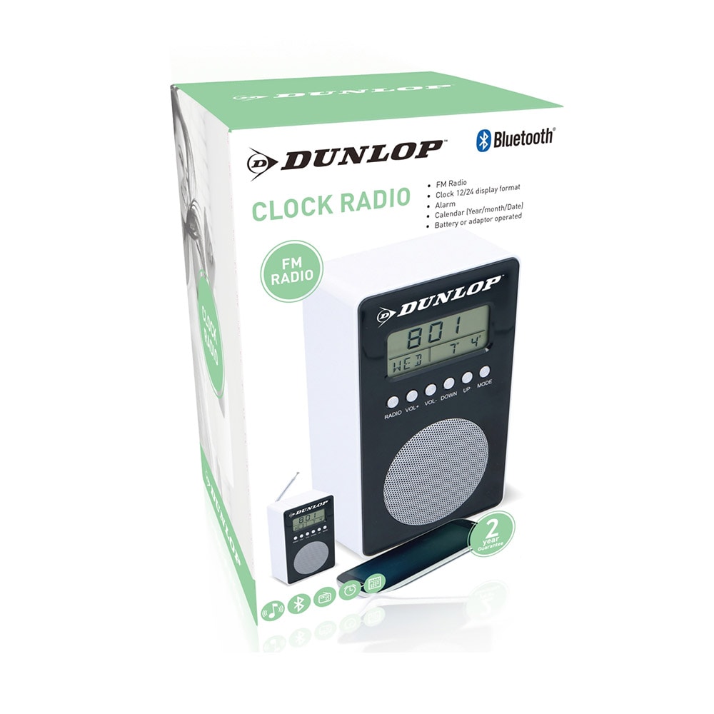 Dunlop Kelloradio 85x143mm Musta/Valkoinen