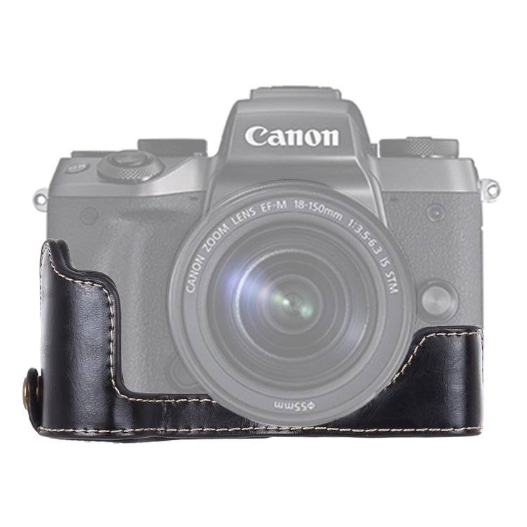 Musta suojakotelo Canon EOS M5 - PU-nahkaa