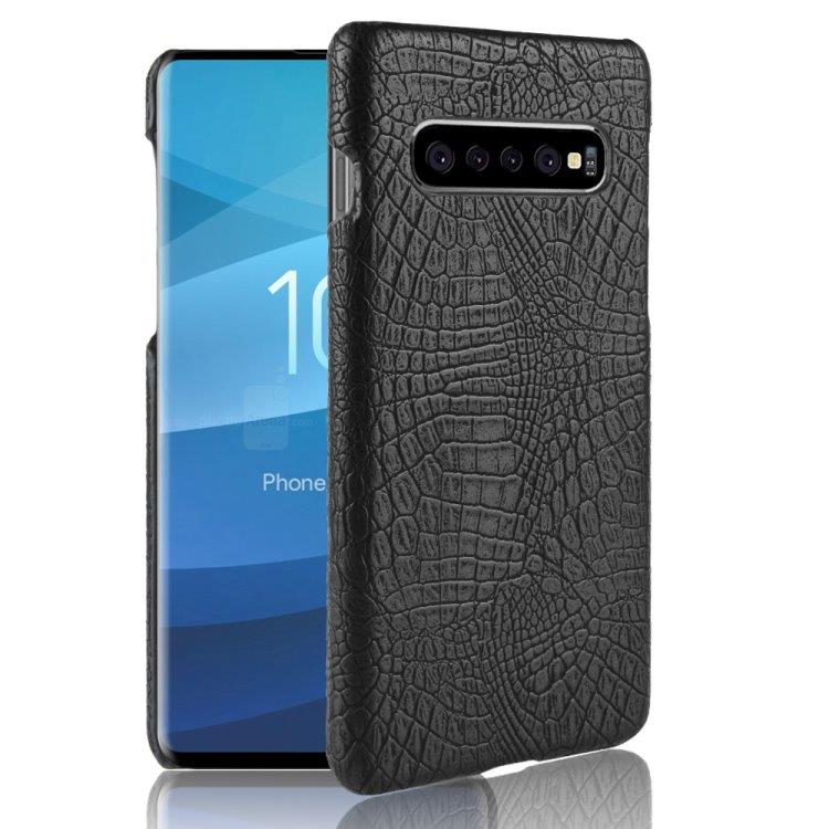 Musta PC + PU Kuori Krokotiilikuvioitu Samsung Galaxy S10+