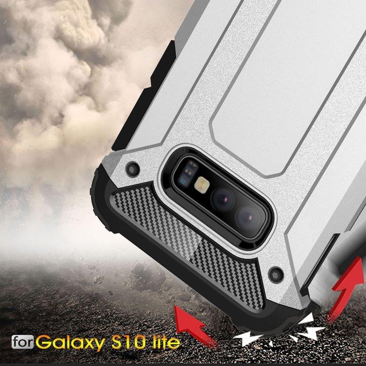 Magic Armor TPU + PC matkapuhelimen kuori korttipidikkeellä Samsung Galaxy S10 E Musta