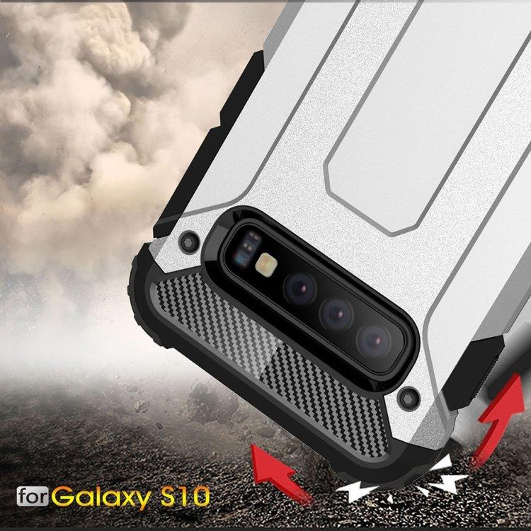 Magic Armor PU+PC Kuori korttipidikkeellä Samsung Galaxy S10 mallille Musta