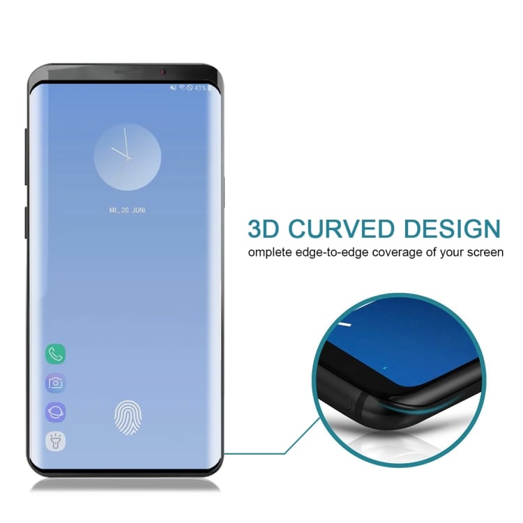 9H Kaareva Koko näytön suoja 0.3mm temperoitua lasia - Samsung Galaxy S10+