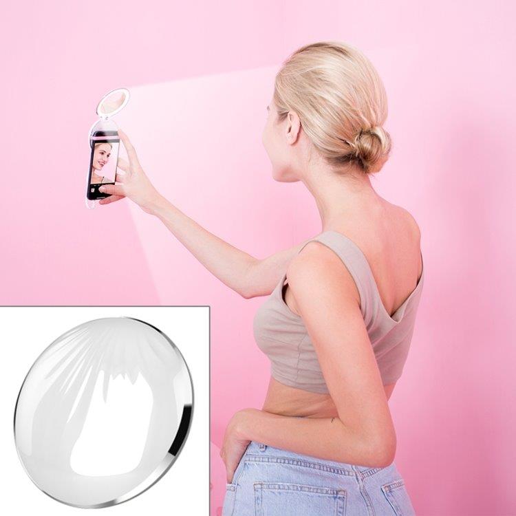 Meikkipeili varavirtalähteellä & selfie LED-lampulla - Valkoinen