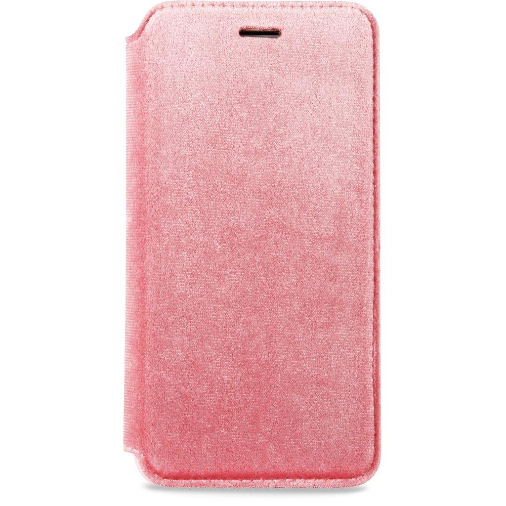 Soft Pink Velour Flip kotelo iPhone 6/6s/7/8