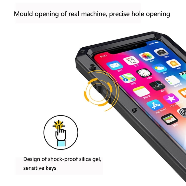 Metalli Shockproof vettähylkivä Kotelo Kuori  iPhone XR