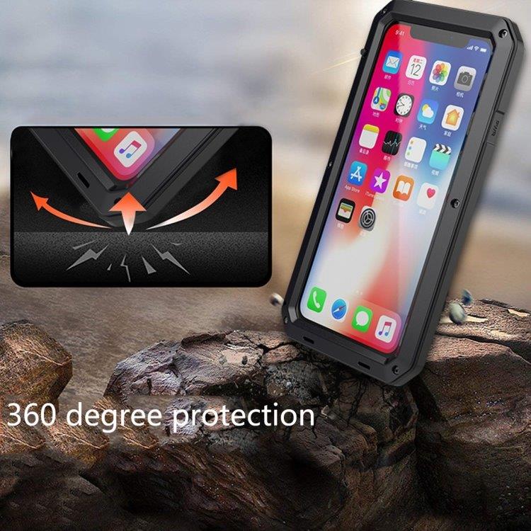 Metalli Shockproof vettähylkivä Kotelo Kuori  iPhone XS Max