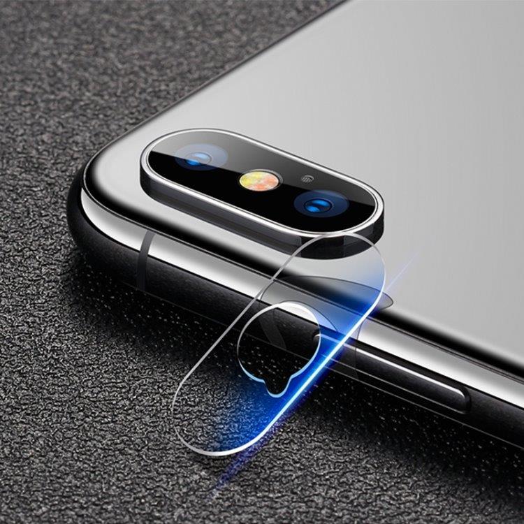 Näytönsuoja karkaistua lasia kameran linssiin iPhone XS / X