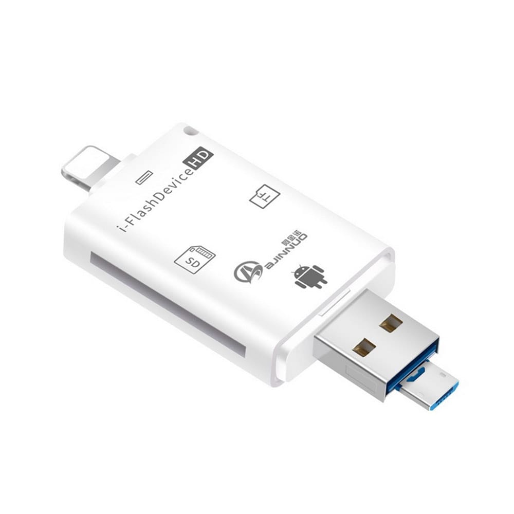 4in1 Muistikortinlukija USB/Lightning/MicroUSB