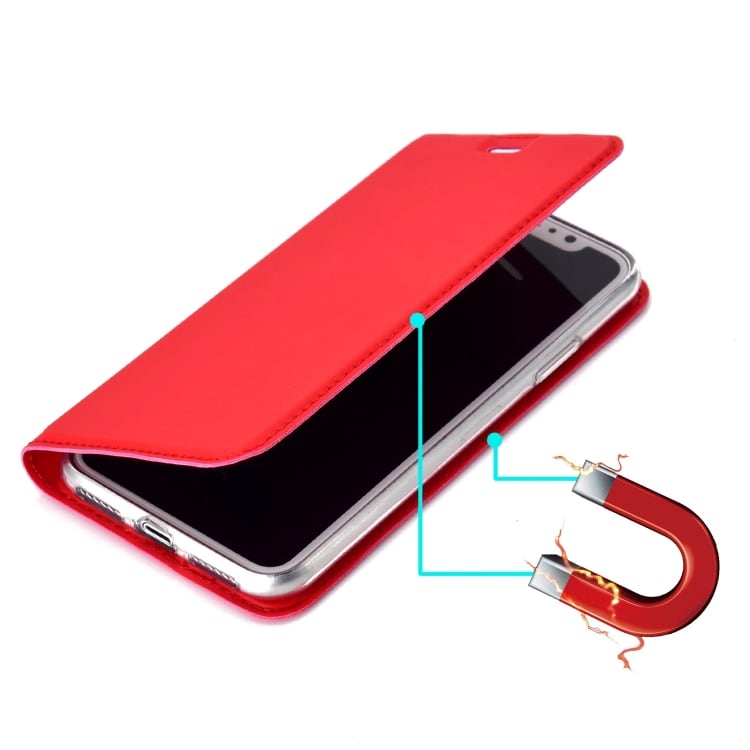 Erittäin ohut Magneetti Flip kotelo iPhone X / XS telineellä & Korttipaikoilla