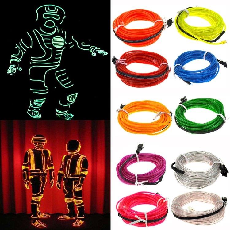 Paristokäyttöinen Led Glowstrip Neon-nauha 3 Metriä - Orange