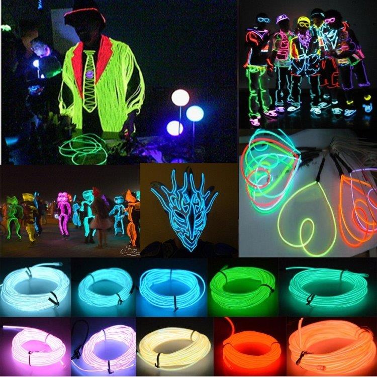 Paristokäyttöinen Led Glowstrip Neon-nauha 3 Metriä - Keltainen