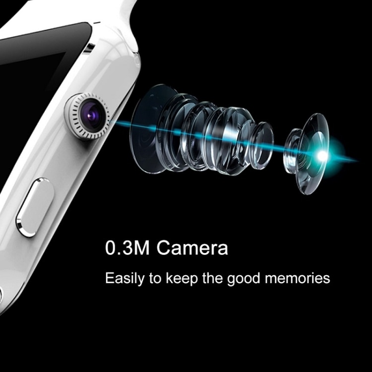 Aktiivisuuskello Kameralla Touch Screen Bluetooth iPhone / Android - Musta