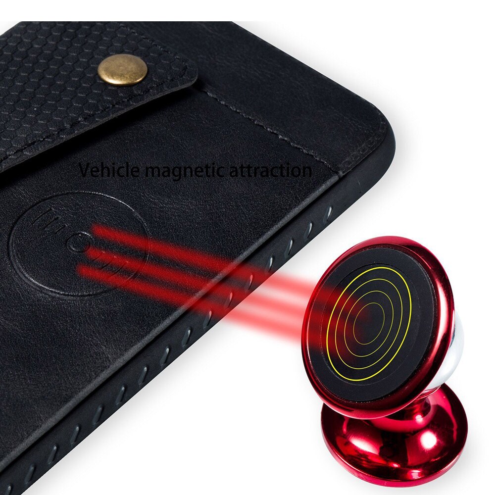 Lompakkokotelo magneetilla iPhone X - Musta