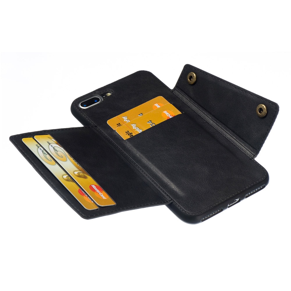 Lompakkokotelo magneetilla iPhone 7/8 - Musta
