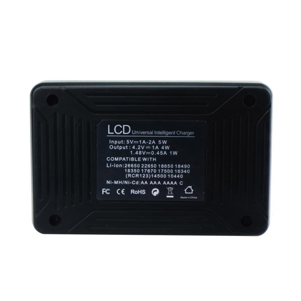 Akkulaturi LCD - 18650 / AA / AAA / 17670 jne.