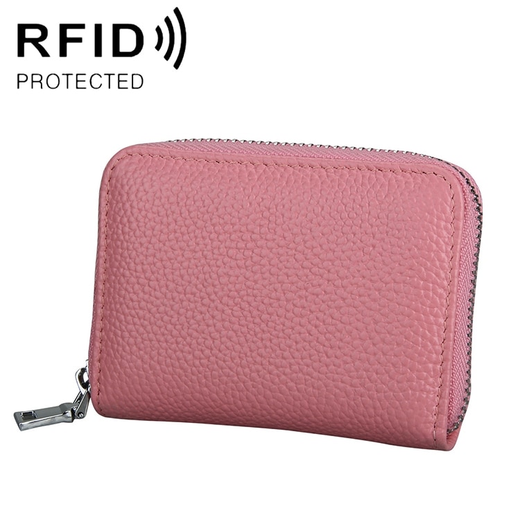 Pinkki Lompakko vetoketjulla RFID