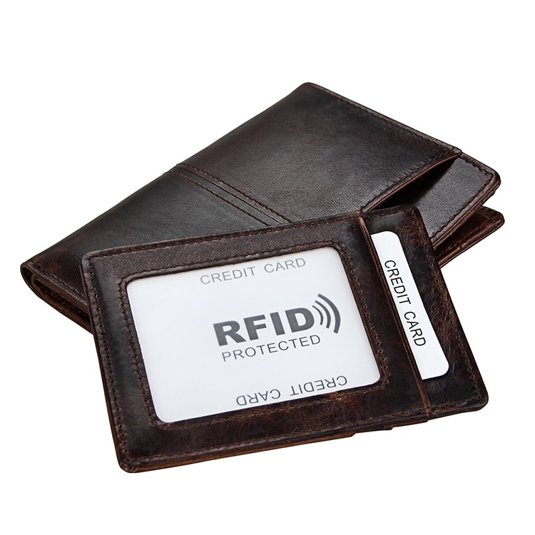 Miesten Lompakko RFID Oil Wax irrotettavalla korttipidikkeellä