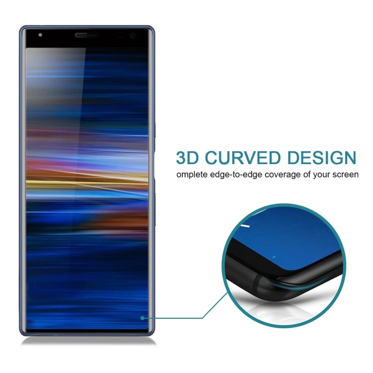 3D Koko Näytönsuoja karkaistua Lasia Sony Xperia 10 Plus