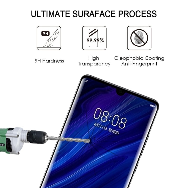 3D Koko Näytönsuoja karkaistua Lasia Huawei P30 Pro