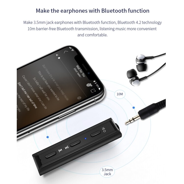 Auto Bluetooth 4.2 Musiikkisoitin 3,5mm / Numeronäyttö / micro-usb