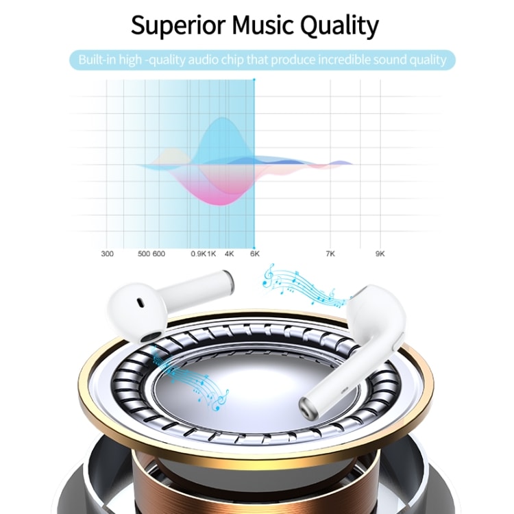 USAMS Touch Bluetooth 5.0 Single Earphone latausboksilla