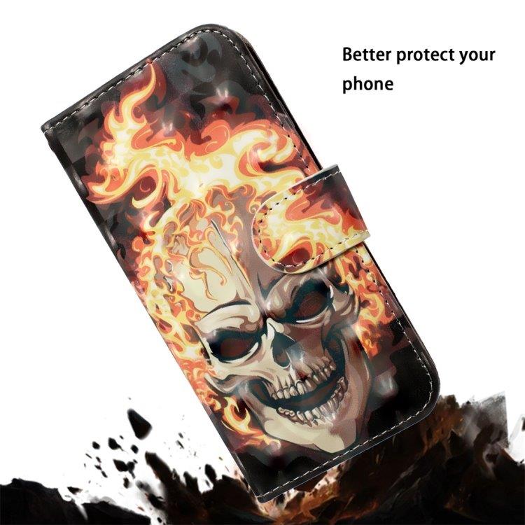 Flip kotelo Burning Scull telineellä Huawei P30 Pro
