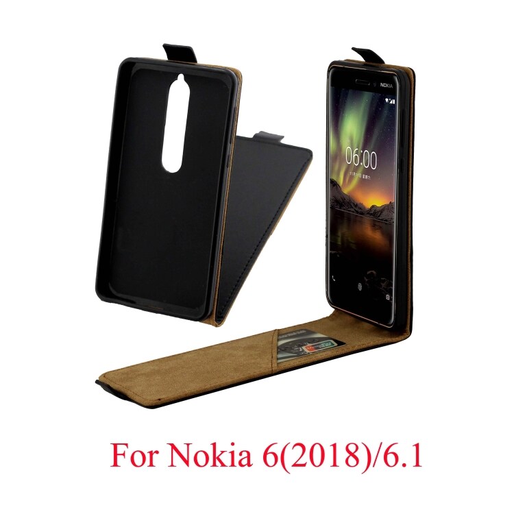 Flip kotelo korttitaskulla Nokia 6.1 / 6 2018 Musta